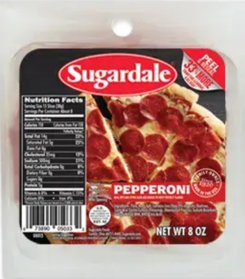 PEPPERONI LAMINADO SUGARDALE 72 X 226 GR + MUESTRARIO